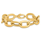 14k Polished Scratch-finish Fancy Link Bracelet - Image 3