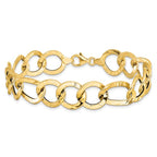 14K Polished Textured Fancy Link Bracelet - Image 3