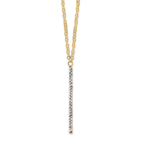 14K Polished Crystal By Swarovski w/1in ext Necklace