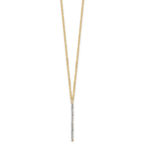 14K Polished Crystal By Swarovski w/1in ext Necklace - Image 2