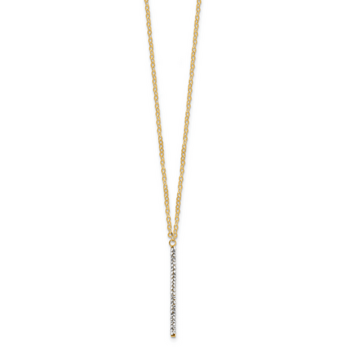 14K Polished Crystal By Swarovski w/1in ext Necklace - Image 2