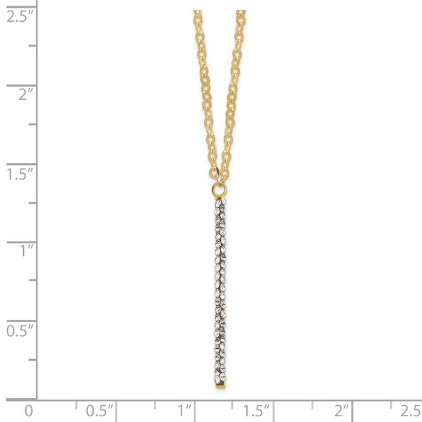 14K Polished Crystal By Swarovski w/1in ext Necklace - Image 3