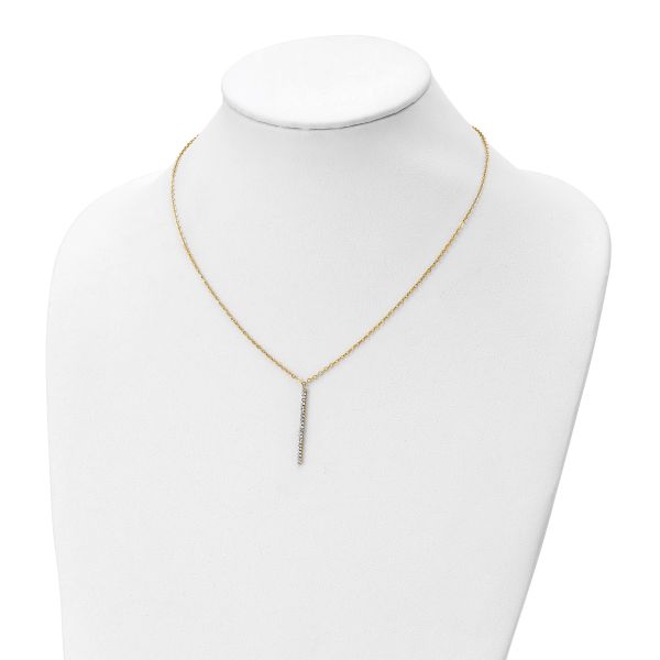14K Polished Crystal By Swarovski w/1in ext Necklace - Image 4