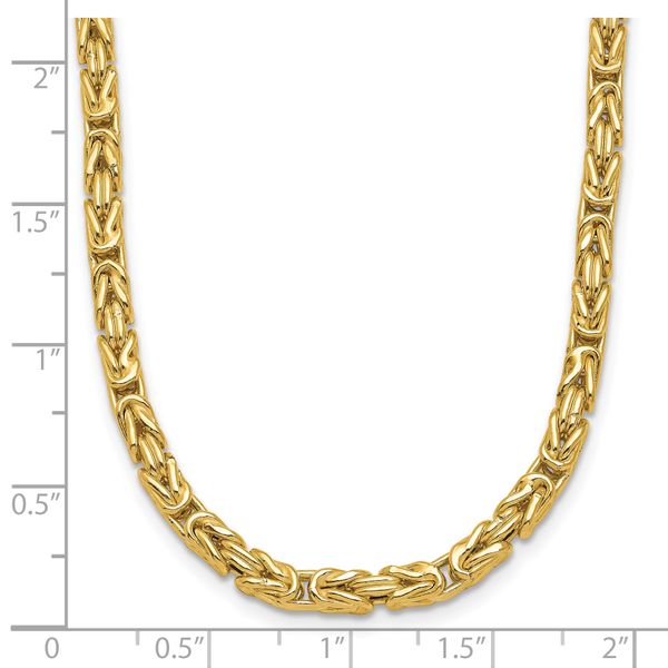14K Polished Byzantine Link Necklace - Image 4