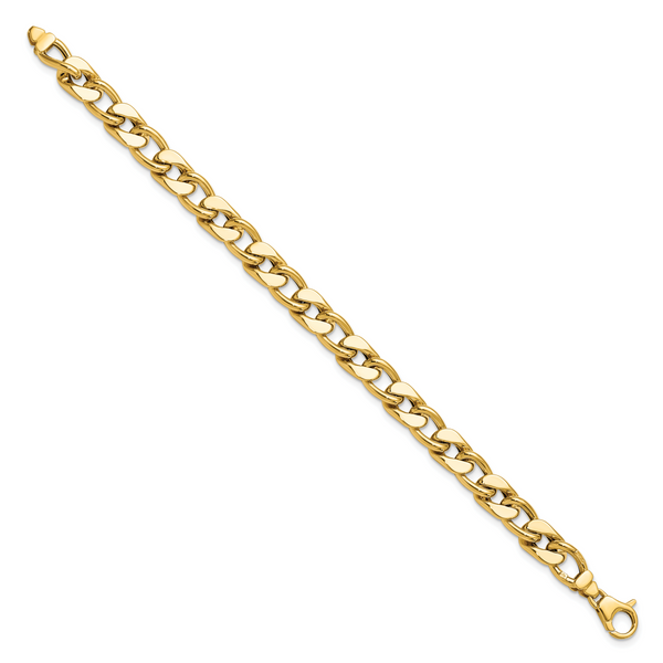 14K Polished Men's Curb Link Bracelet - Image 2