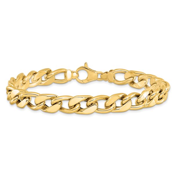 14K Polished Men's Curb Link Bracelet - Image 3