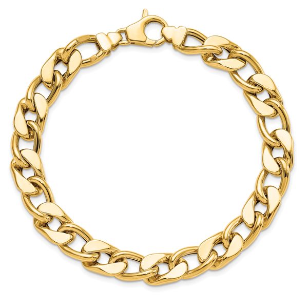 14K Polished Men's Curb Link Bracelet - Image 4