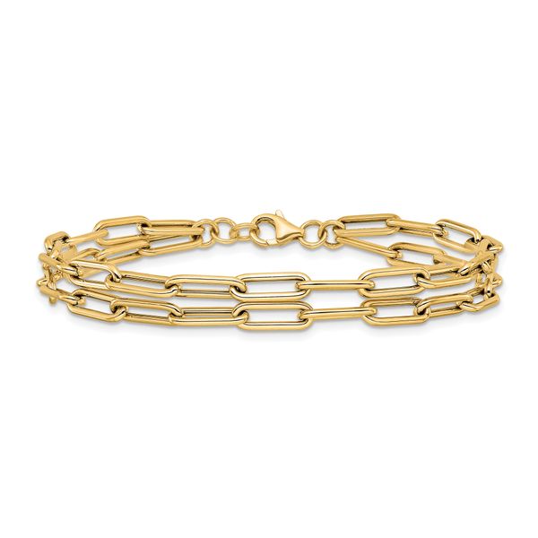 14k Polished Double-layer Link Bracelet - Image 3