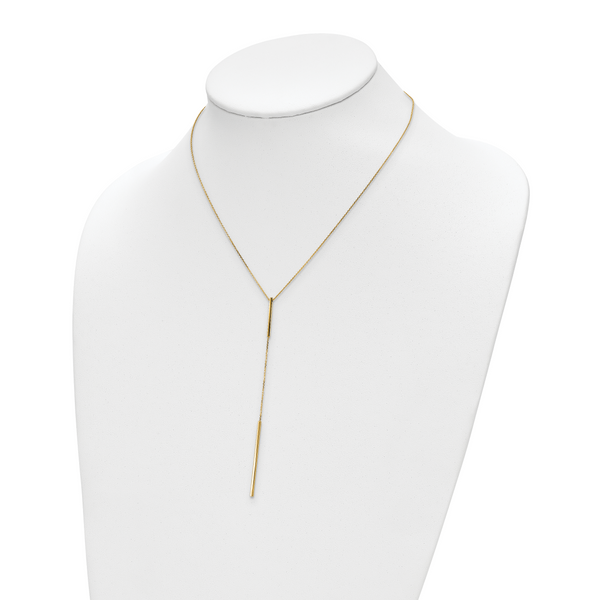 Leslie's 14K Polished Y-drop Bar w/ 1in ext. Necklace - Image 2