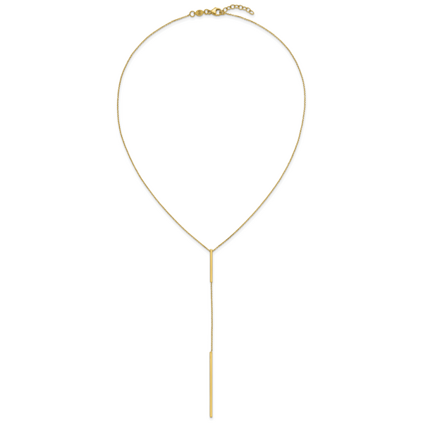 Leslie's 14K Polished Y-drop Bar w/ 1in ext. Necklace - Image 4