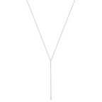Leslie's 14K White Gold Polished Y-drop Bar w/ 1in ext. Necklace - Image 2