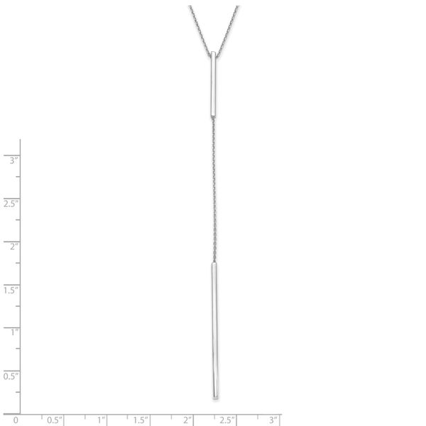 Leslie's 14K White Gold Polished Y-drop Bar w/ 1in ext. Necklace - Image 4