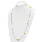 14K Polished and Scratch-finish Beaded Necklace - Image 2