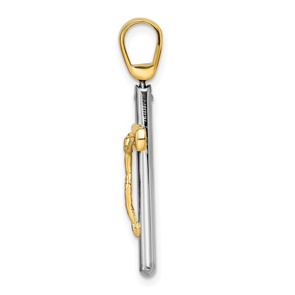 14K Two-tone Crucifix Pendant - Image 2