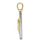 14K Two-tone Crucifix Pendant - Image 2