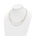 Leslie's 14K Polished D/C Beaded 2-strand w/ .75in ext Necklace