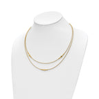 Leslie's 14K Polished D/C Beaded 2-strand w/ .75in ext Necklace