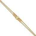 Leslie's 14K Polished D/C Beaded 2-strand w/ 1in ext Bracelet