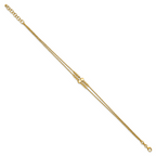 Leslie's 14K Polished D/C Beaded 2-strand w/ 1in ext Bracelet - Image 2