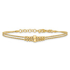 Leslie's 14K Polished D/C Beaded 2-strand w/ 1in ext Bracelet - Image 3