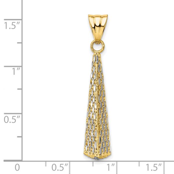 14K Rhodium D/C Pendant - Image 4