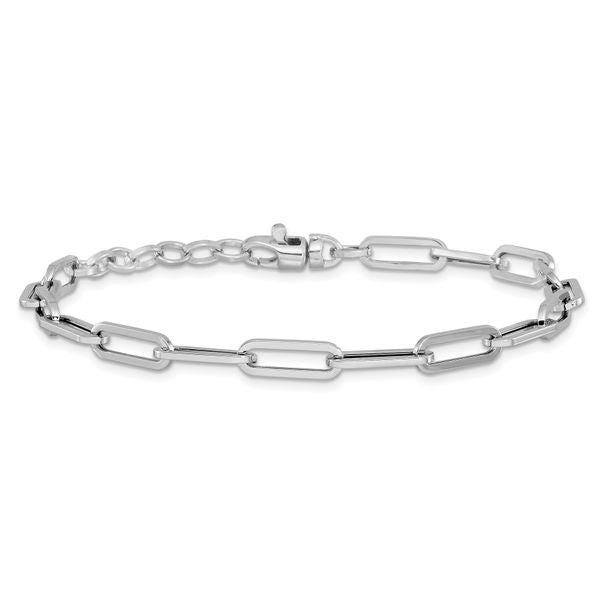 Leslie's 14k White Gold Polished Fancy Link with 1in ext Bracelet - Image 3