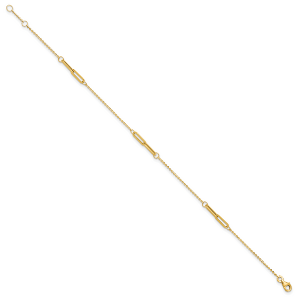 Leslie's 14K Polished w/ .5in ext. Anklet - Image 2