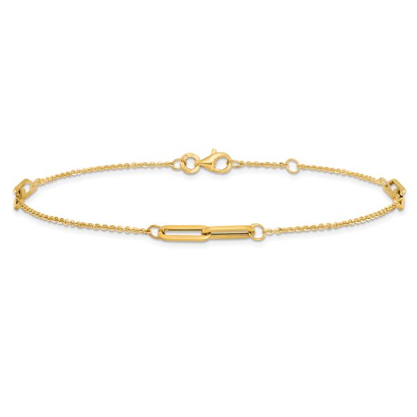 Leslie's 14K Polished w/ .5in ext. Anklet - Image 3