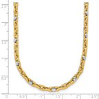 14K Two-tone Polished Link Necklace - Image 4