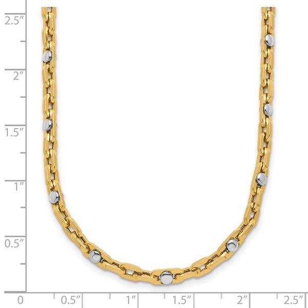 14K Two-tone Polished Link Necklace - Image 4