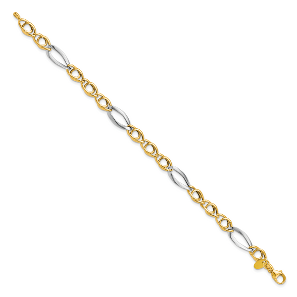 Leslie's 14k Rhodium Fancy Link Bracelet - Image 2