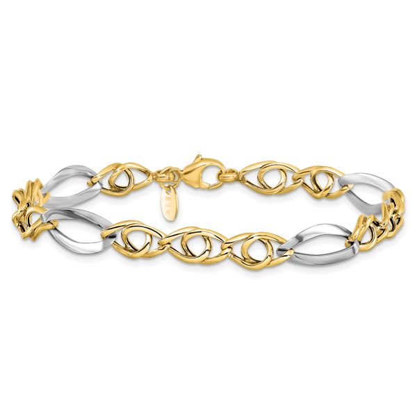 Leslie's 14k Rhodium Fancy Link Bracelet - Image 3