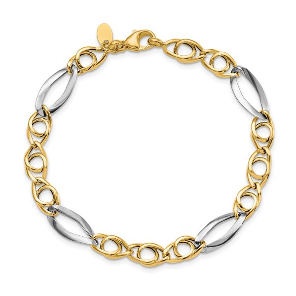 Leslie's 14k Rhodium Fancy Link Bracelet - Image 4