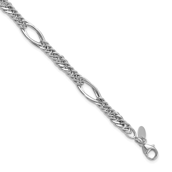 Leslie's 14k White Gold Polished Fancy Link Bracelet