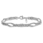Leslie's 14k White Gold Polished Fancy Link Bracelet - Image 3