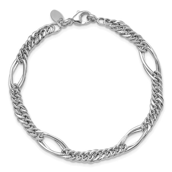 Leslie's 14k White Gold Polished Fancy Link Bracelet - Image 4