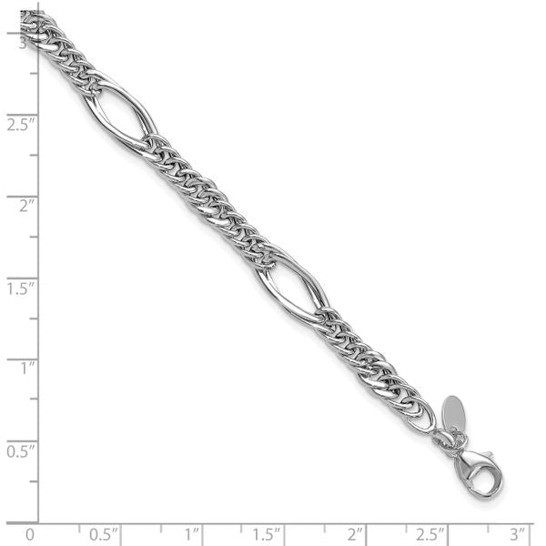Leslie's 14k White Gold Polished Fancy Link Bracelet - Image 5