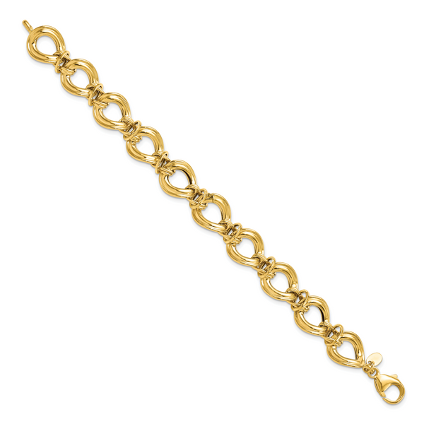 14k Polished Fancy Link Bracelet - Image 2
