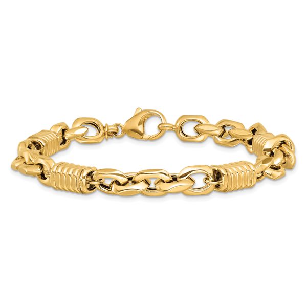 Leslie's 14k Men's Polished Fancy Link Bracelet - Image 3