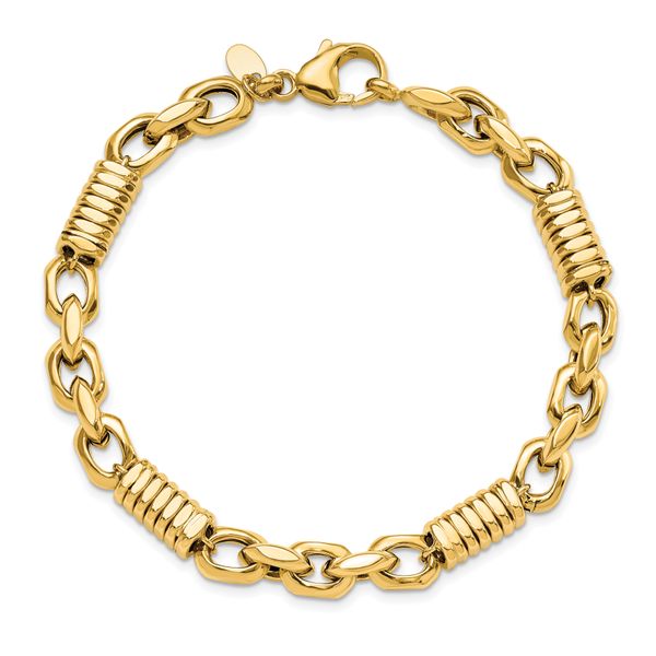 Leslie's 14k Men's Polished Fancy Link Bracelet - Image 4