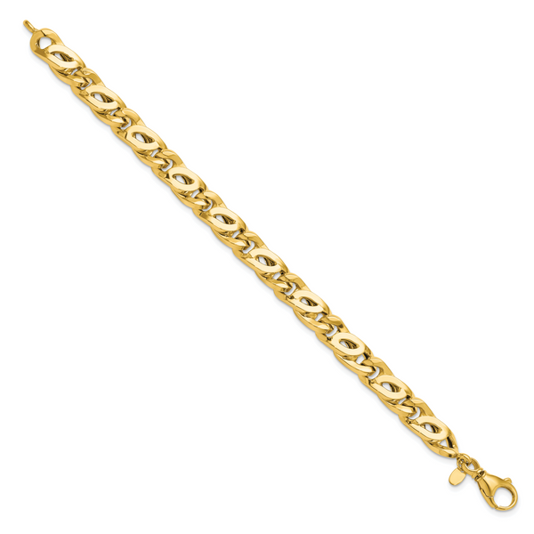 14k Men's Polished Fancy Link Bracelet - Image 2