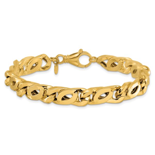 14k Men's Polished Fancy Link Bracelet - Image 3