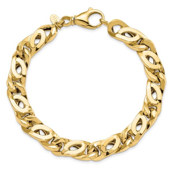 14k Men's Polished Fancy Link Bracelet - Image 4