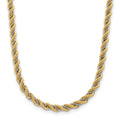 Leslie's 14K Two-tone Polished Textured Rope Necklace