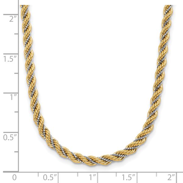 Leslie's 14K Two-tone Polished Textured Rope Necklace - Image 4