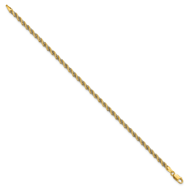 Leslie's 14K Two-tone Polished Textured Rope Bracelet - Image 2
