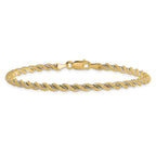 Leslie's 14K Two-tone Polished Textured Rope Bracelet - Image 3