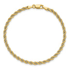 Leslie's 14K Two-tone Polished Textured Rope Bracelet - Image 4
