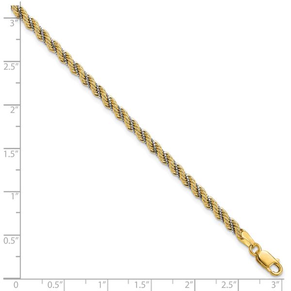 Leslie's 14K Two-tone Polished Textured Rope Bracelet - Image 5