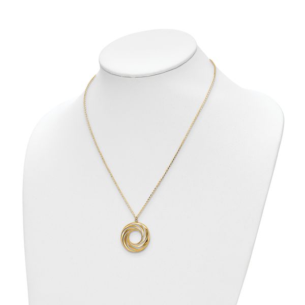 14k Polished and Brushed Necklace - Image 2